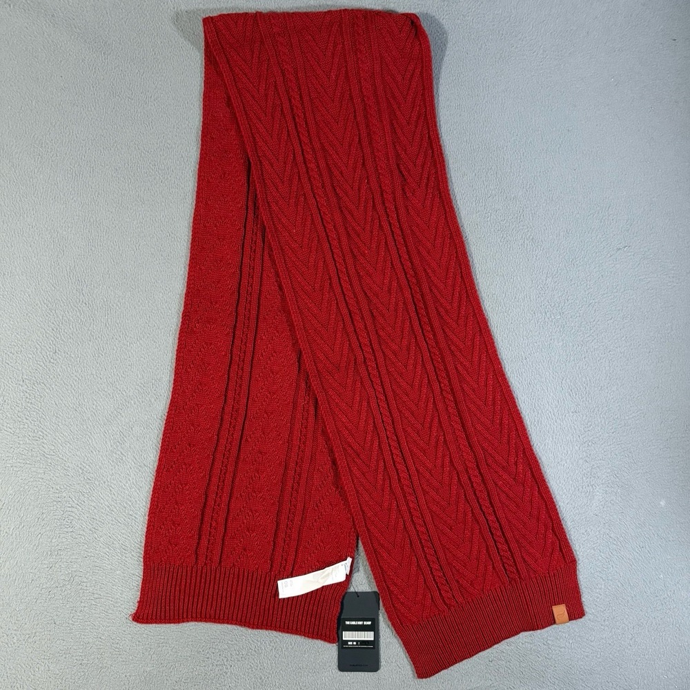 Fabletics Red Cable-Knit Winter Scarf Soft One Size Fisherman‎ NWT